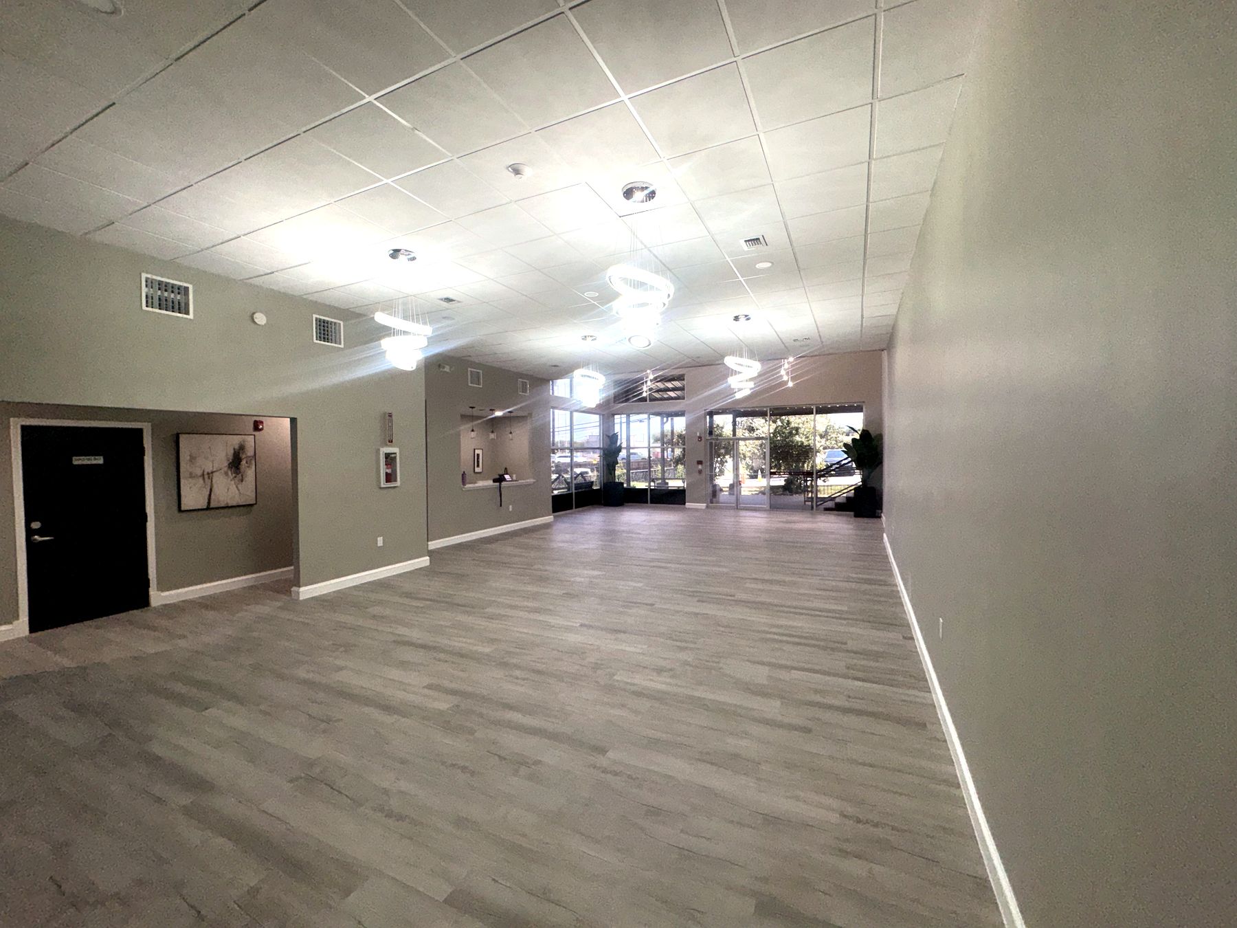 Main event hall with spiral chandeliers